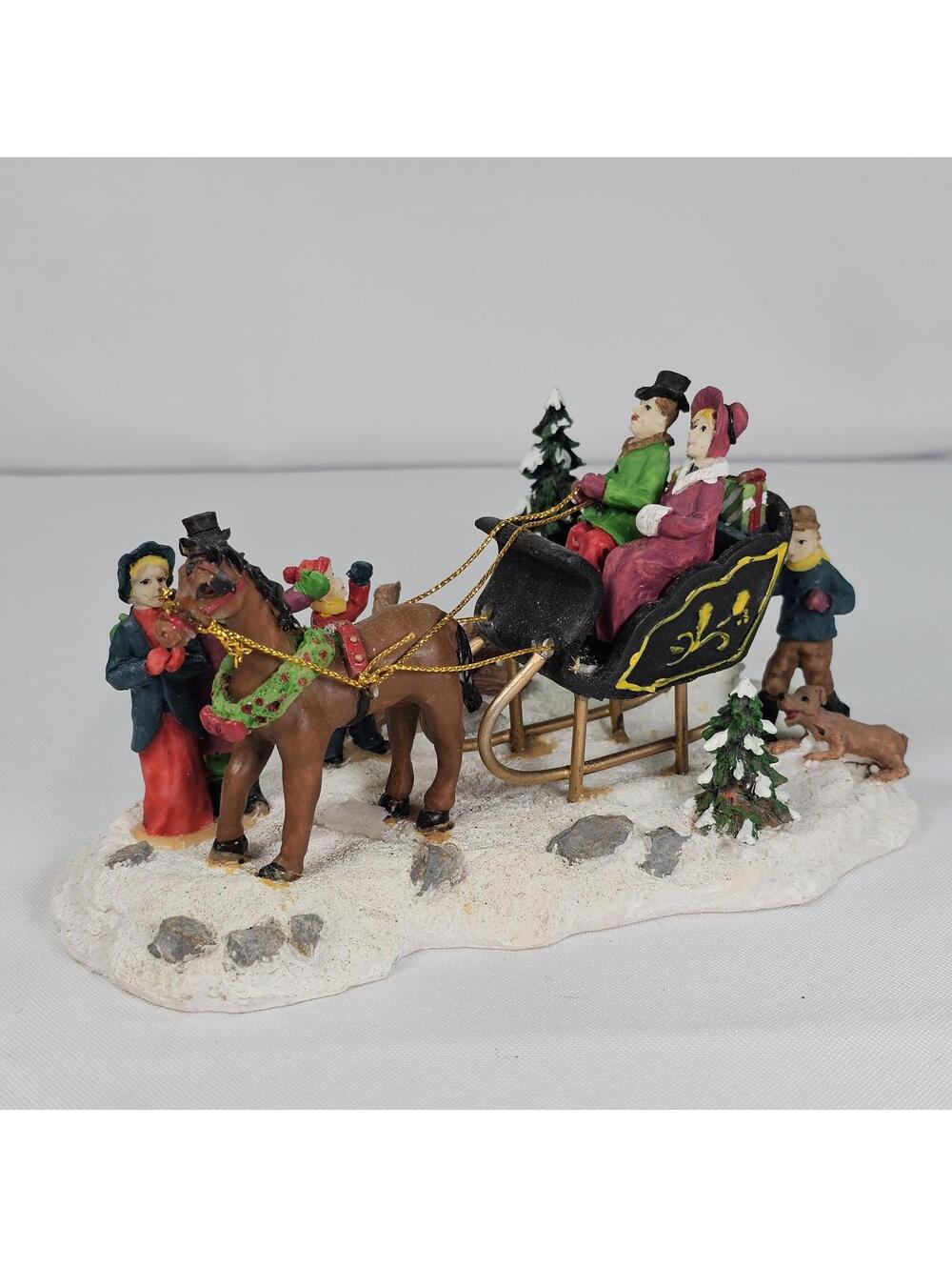 Victorian Village Collectibles 1999 The Old Towne Sleigh With Children #45535333